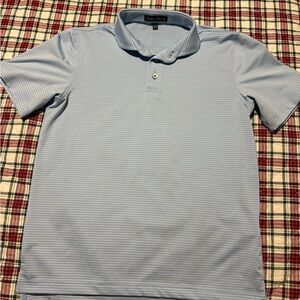 EUC Southern Point Co Sky Blue Striped Polo Shirt